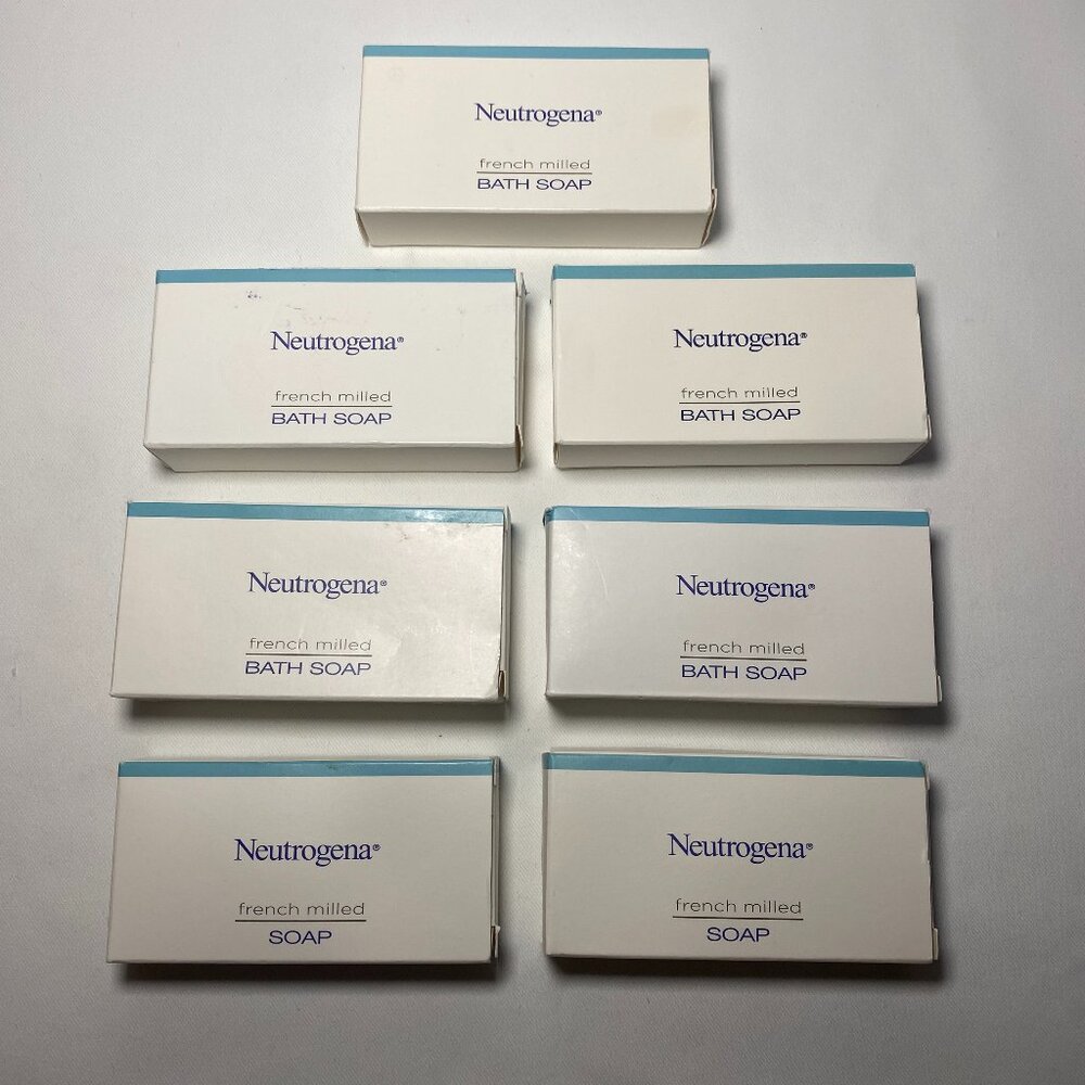 Lot of 7 Neutrogena French Milled Bath Soap Bars Travel 1.2oz 1oz Massage New